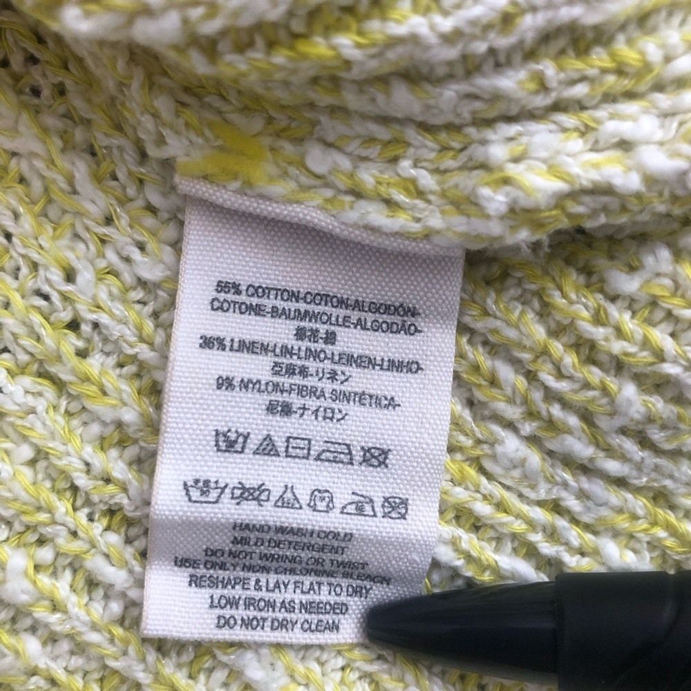 FREE PEOPLE Electric City Pullover Sweater Butter Yellow Linen Blend Knit Medium - Picture 7 of 9